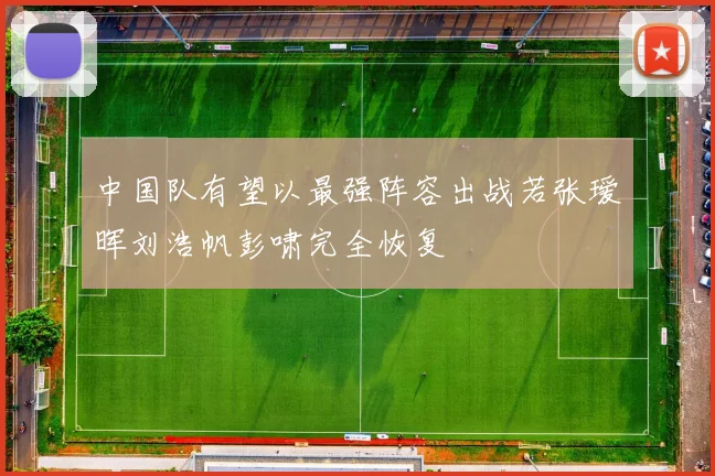 中国队有望以最强阵容出战若张瑷晖刘浩帆彭啸完全恢复